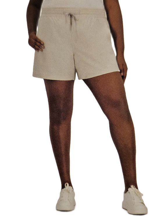 Pacific Trail Elastic Waist Band Side Pockets Ladies' Casual Shorts  XXL, Putty