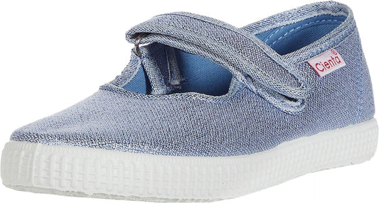 Cienta Kids Shoes  Loop Strap Closure Rubber Outsole Denim 34 US 3 Little Kid