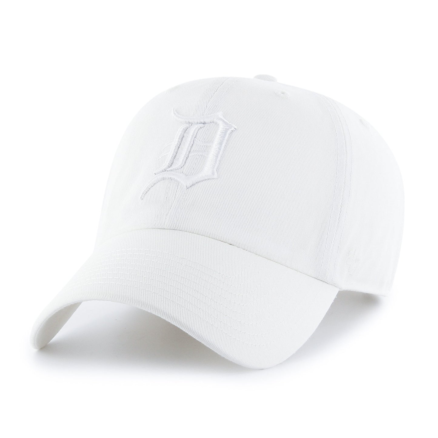 '47 Detroit Tigers Mens Womens Clean Up Adjustable Baseball Cap, White on White, One Size