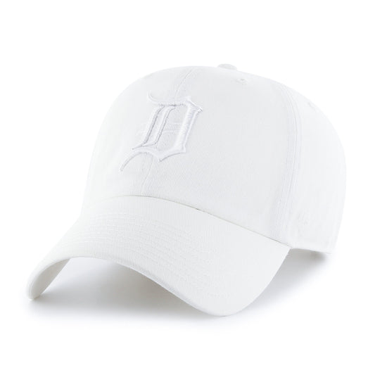 '47 Detroit Tigers Mens Womens Clean Up Adjustable Baseball Cap, White on White, One Size