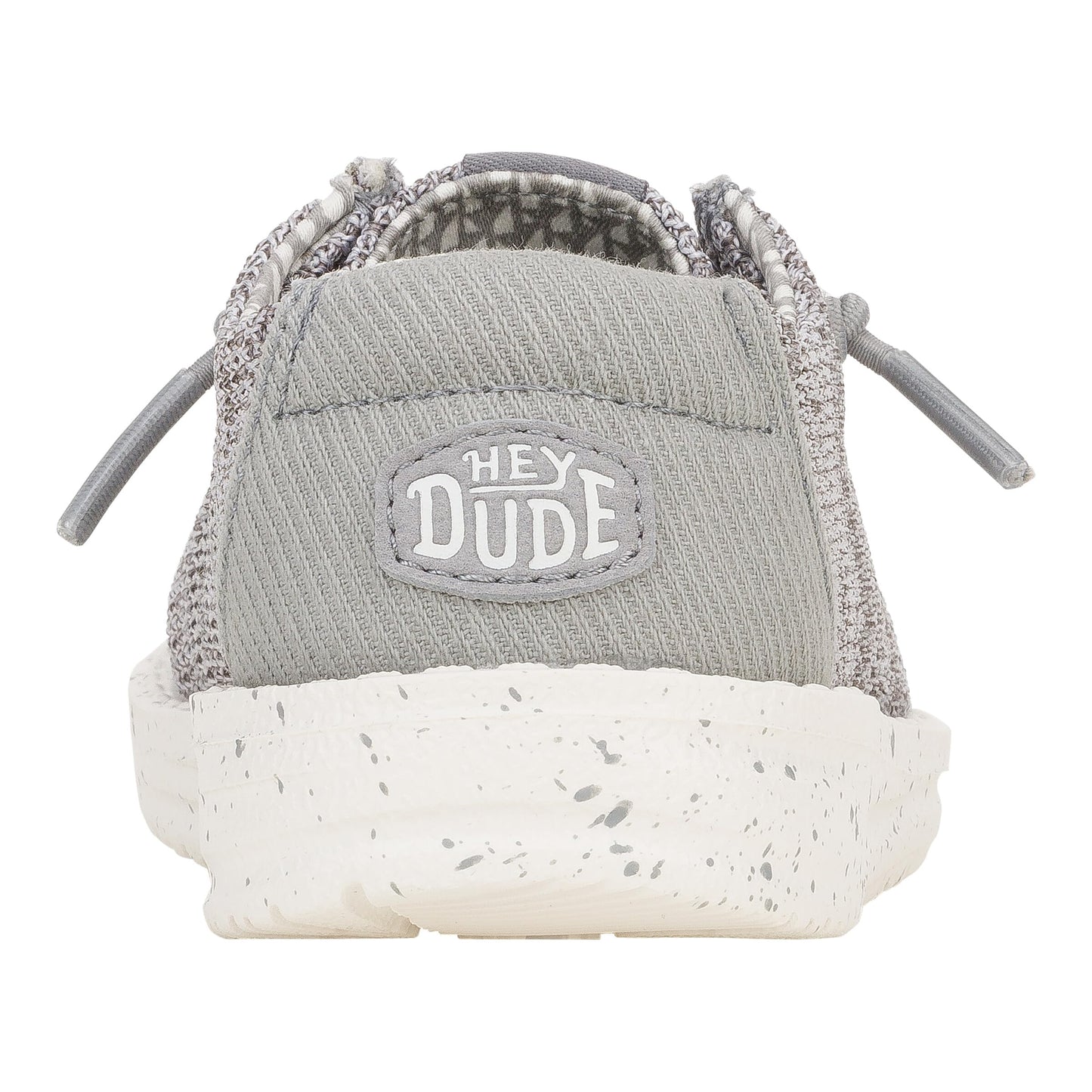 HEYDUDE Boy's Youth Wally Stretch Sox Slip On Shoe, Grey Size 4 | Lightweight Easy On Travel Ready Casual Sneaker
