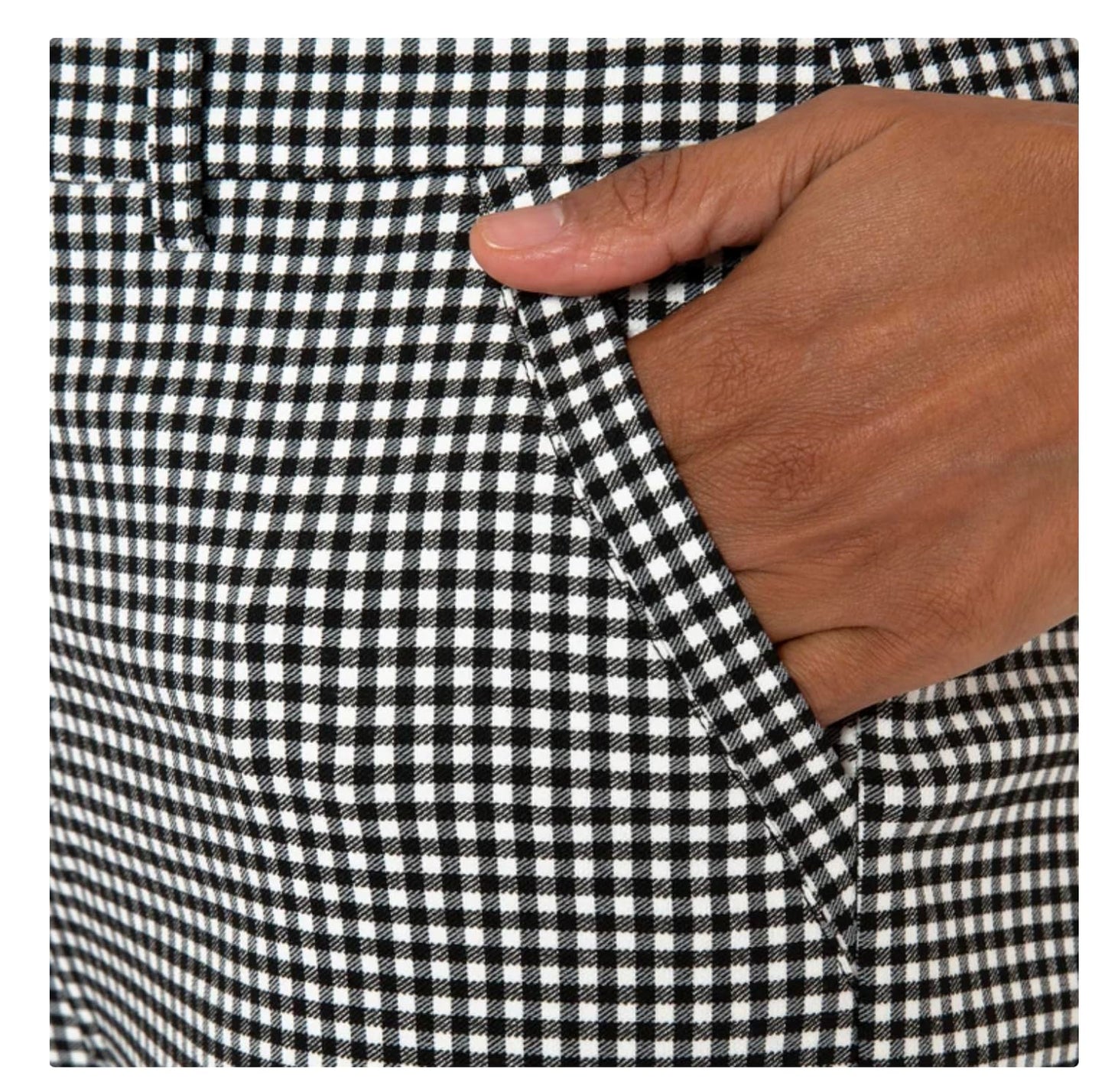 Mario Serrani Women's Slim Fit Pull On Capri Pant (US, Alpha, X-Large, Regular, Regular, Multi (Black/White Gingham))