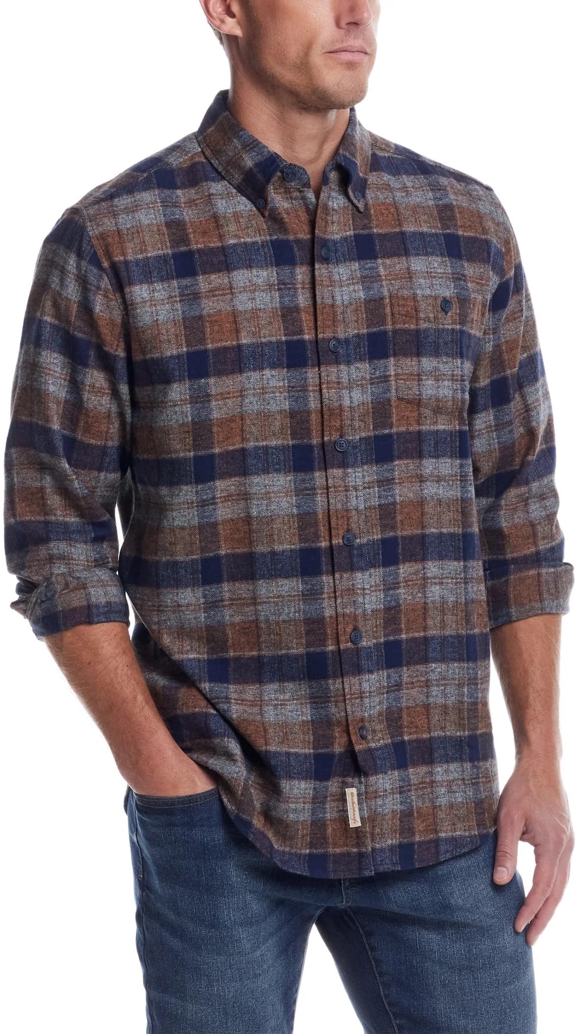 Weatherproof Vintage Men's Casual Button Down Long Sleeve Soft Brushed Plaid Flannel Shirt (US, Alpha, Medium, Regular, Regular, Multi)