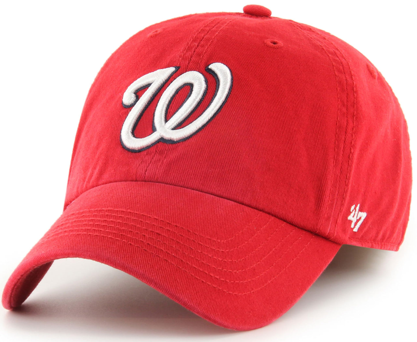 47 MLB Team Color Primary Logo Franchise Fitted Baseball Hat Cap, Unisex Adult - Washington Nationals - Red (Large)