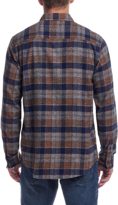 Weatherproof Vintage Men's Casual Button Down Long Sleeve Soft Brushed Plaid Flannel Shirt (US, Alpha, Medium, Regular, Regular, Multi)