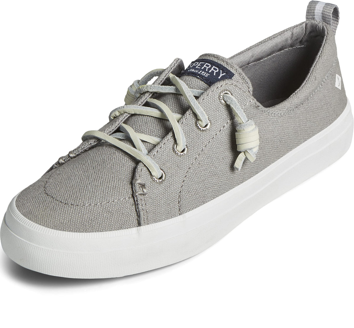 Sperry Women's Crest Vibe Linen Sneaker, Grey ,9.5 Wide