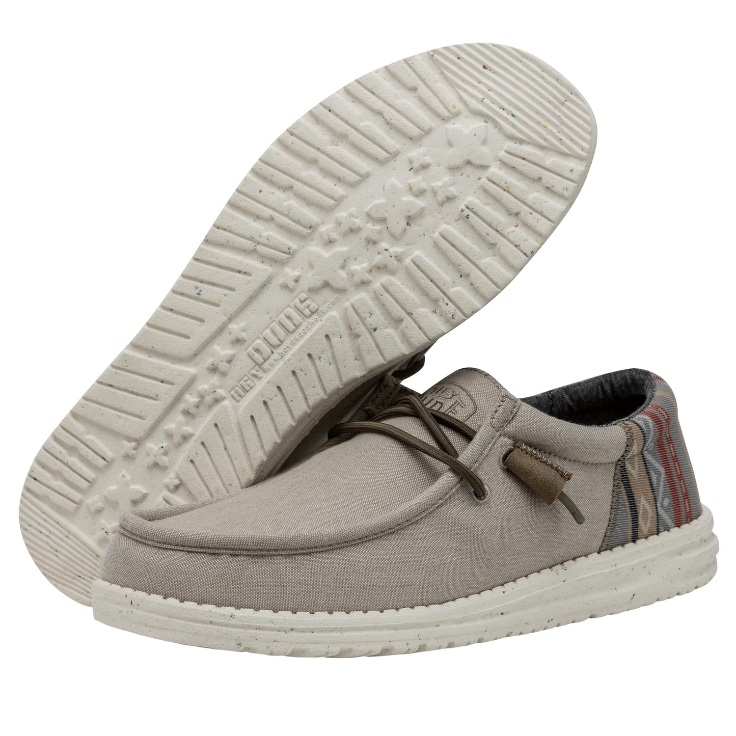 HEYDUDE Men's Wally Funk Slip On Shoe, Sand Size 6 | Lightweight Casual Loafer | Easy On Travel Shoe, Textile Upper, Everyday Wear