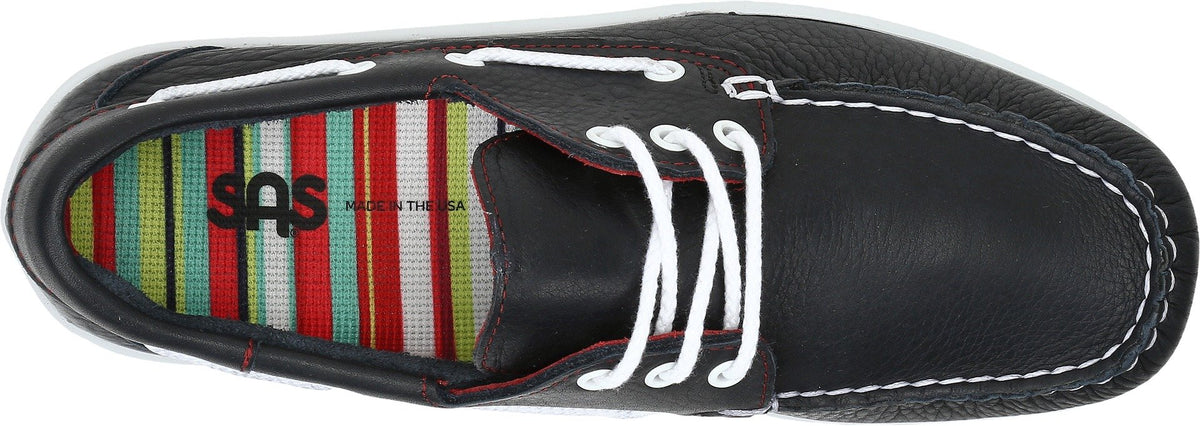 SAS Catalina Lace Up Boat Shoe Navy 6 W - Wide (C)
