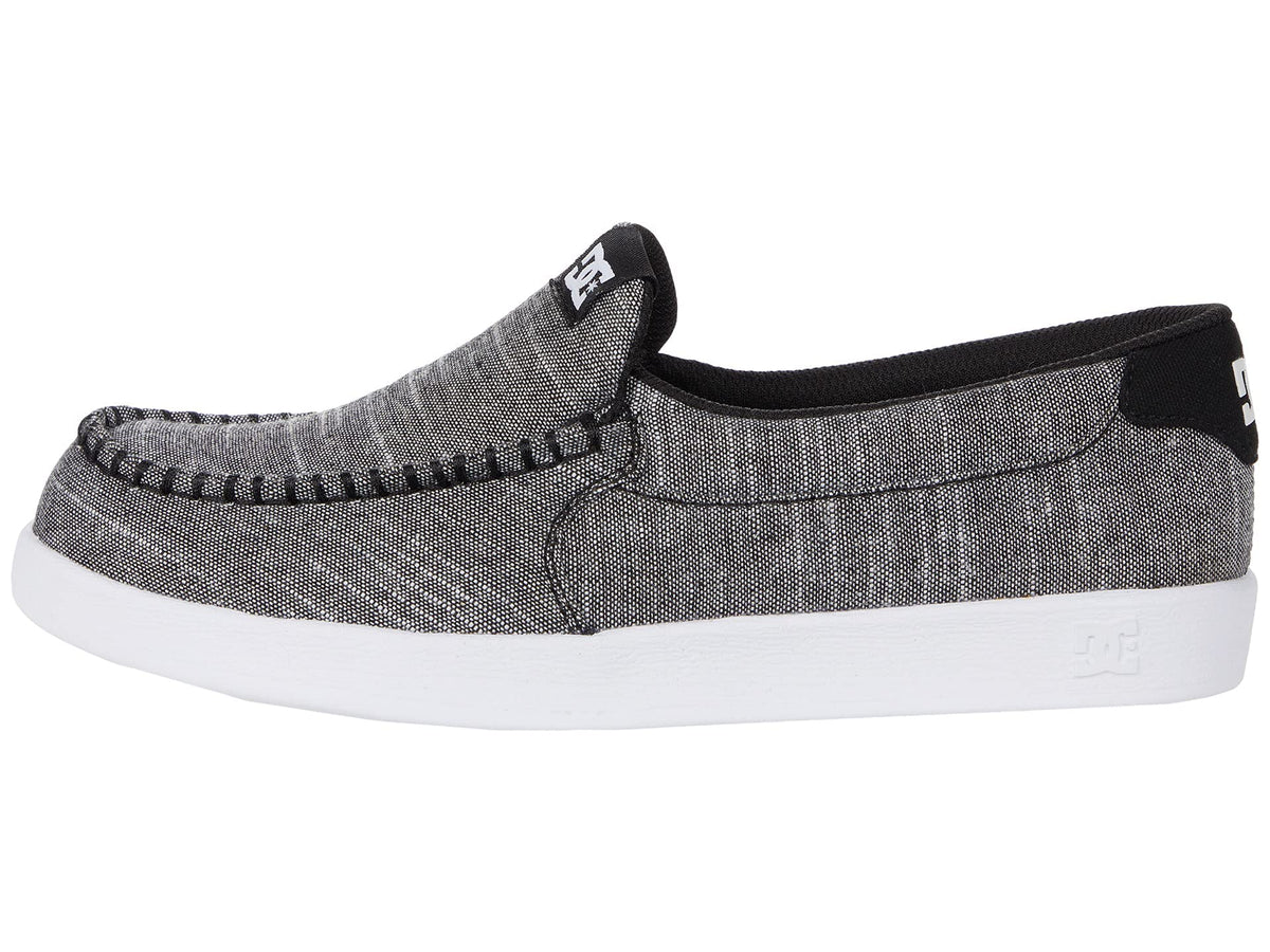 DC Men's Scoundre Slip-On Casual Skate Shoe Black/Heather Grey 6.5 D - Medium
