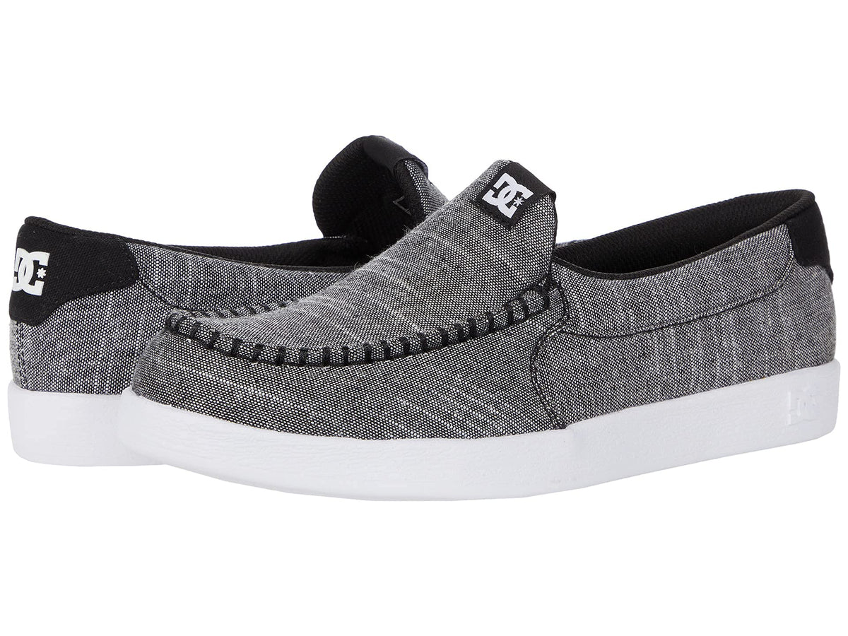 DC Men's Scoundre Slip-On Casual Skate Shoe Black/Heather Grey 6.5 D - Medium