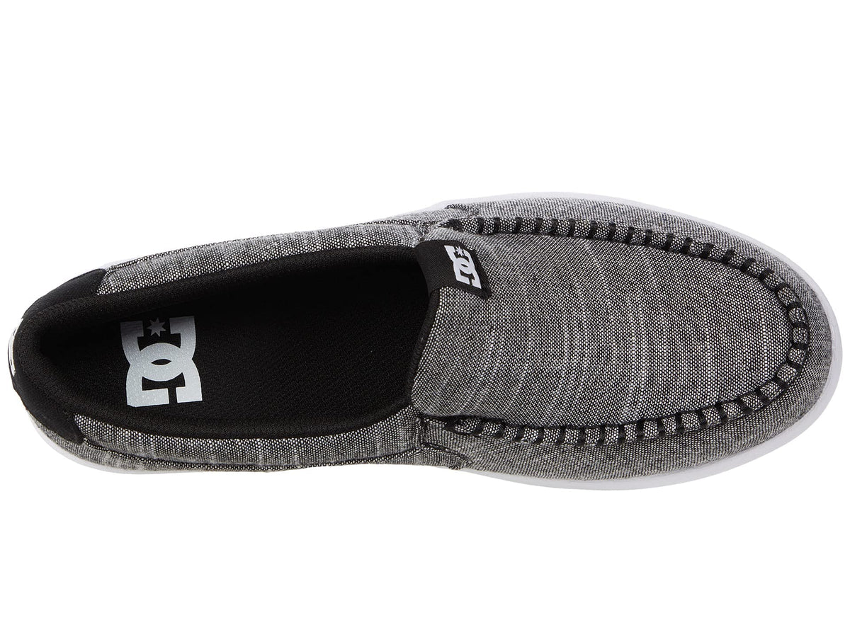 DC Men's Scoundre Slip-On Casual Skate Shoe Black/Heather Grey 6.5 D - Medium