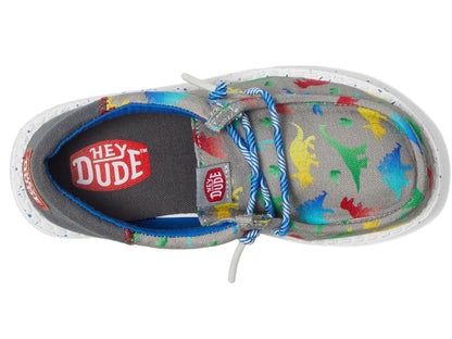 HEYDUDE Kids Mens Wally Funk Dinomite (Toddler) Grey/Multi 9 Toddler M