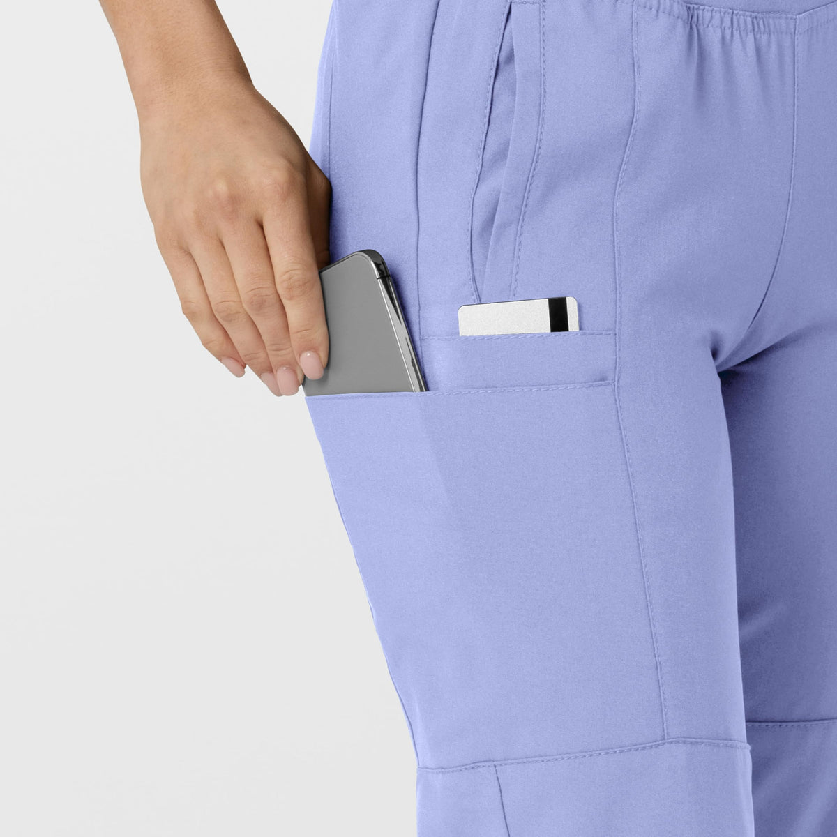 WINK W123 Women's Comfort Waist Cargo Jogger Scrub Pant, Ceil Blue, 2XS