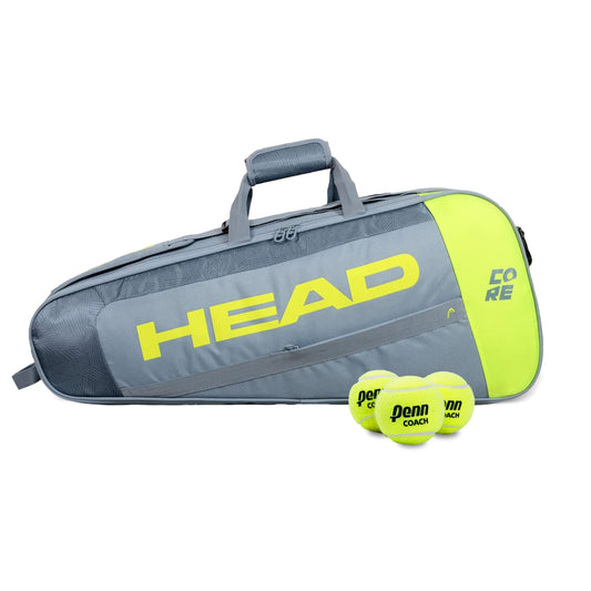HEAD Core 6R Combi Tennis Racquet Bag - 6 Racket Tennis Equipment Duffle Bag