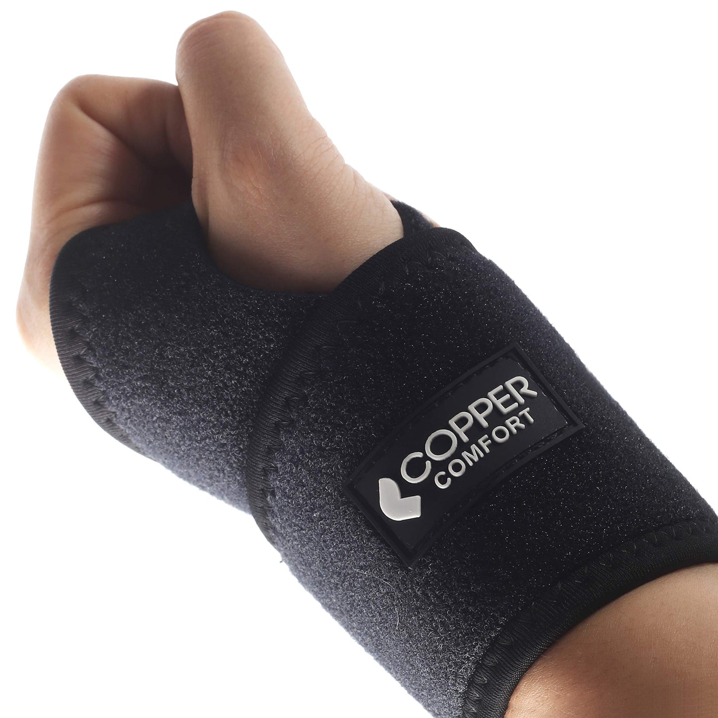 Copper Comfort Lined Wrist Support Glove - Adjustable Band Relieves Muscle Joint Tendon Pain, Guaranteed Highest Copper Content - Reduces Soreness, Stiffness, Arthritis, Tendonitis (Free Size)