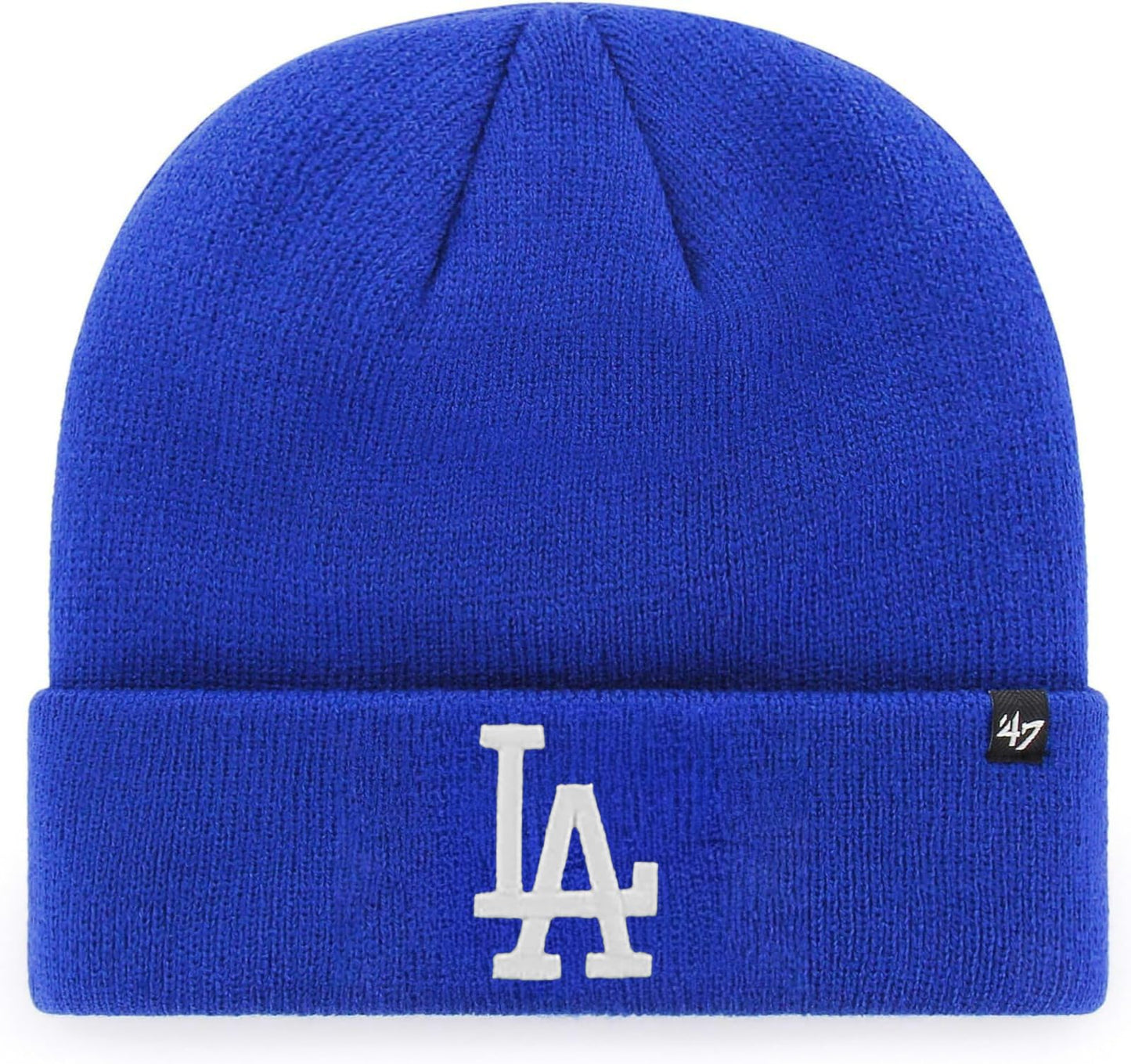 47 MLB Unisex-Adult Primary Logo Cuffed Knit Primary Logo Team Color Beanie Hat Cold Weather Hat, One Size (US, Alpha, One Size, Los Angeles Dodgers Blue)
