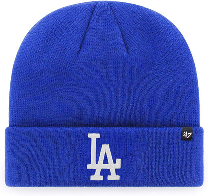 47 MLB Unisex-Adult Primary Logo Cuffed Knit Primary Logo Team Color Beanie Hat Cold Weather Hat, One Size (US, Alpha, One Size, Los Angeles Dodgers Blue)
