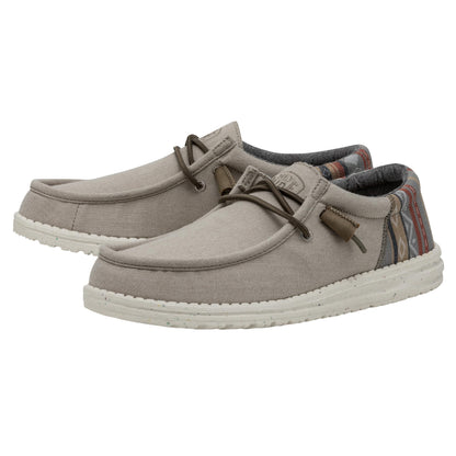 HEYDUDE Men's Wally Funk Slip On Shoe, Sand Size 6 | Lightweight Casual Loafer | Easy On Travel Shoe, Textile Upper, Everyday Wear