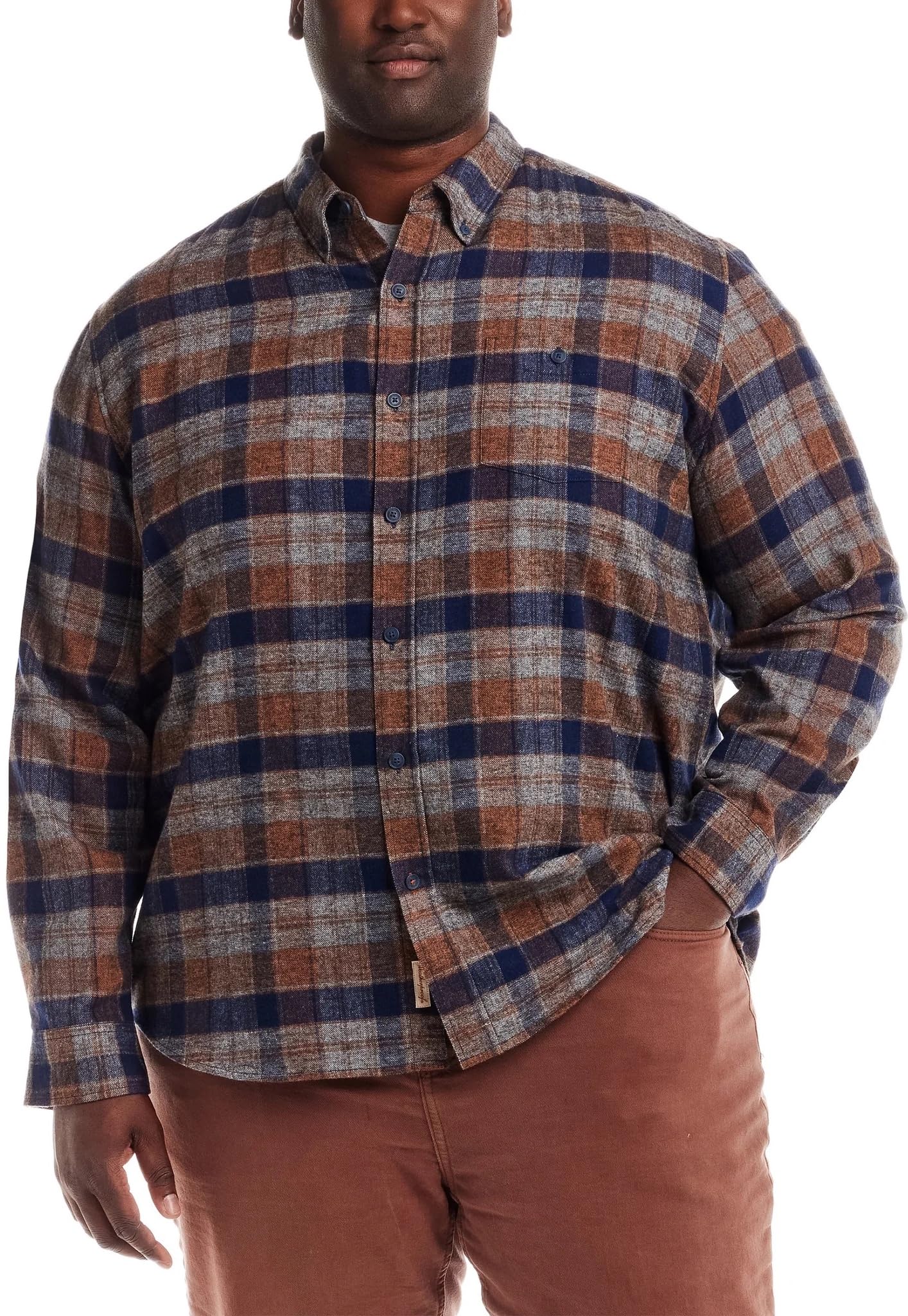 Weatherproof Vintage Men's Casual Button Down Long Sleeve Soft Brushed Plaid Flannel Shirt (US, Alpha, Medium, Regular, Regular, Multi)