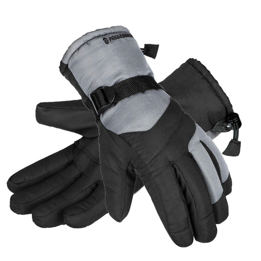 Free Country Winter Ski Gloves, Cold Weather Thermal Glove for Men (Charcoal Large)