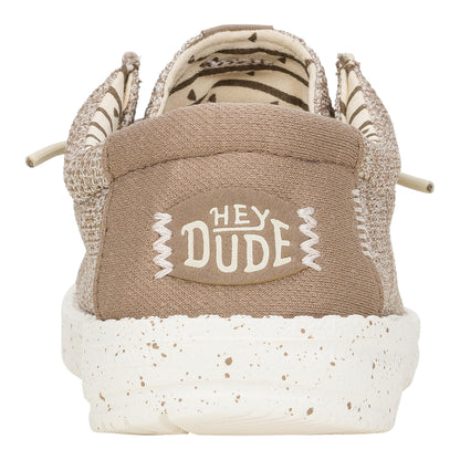 HEYDUDE Boy's Youth Wally Stretch Sox Slip On Shoe, Walnut Size 5 | Lightweight Easy On Travel Ready Casual Sneaker