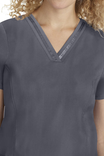 Healing Hands Purple Label Scrub Top for Women with 3 Pockets XL Pewter