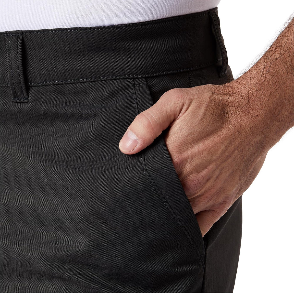 32 Degrees Cool Men's Stretch Canvas Chino Short (US, Waist, 40, Regular, Black, 40)
