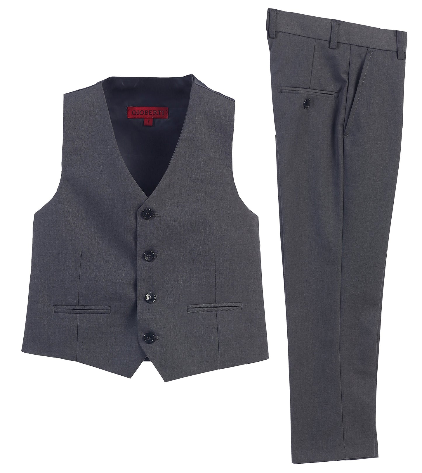 2 Piece Kids Boys Charcoal Vest and Pants Formal Set, 14