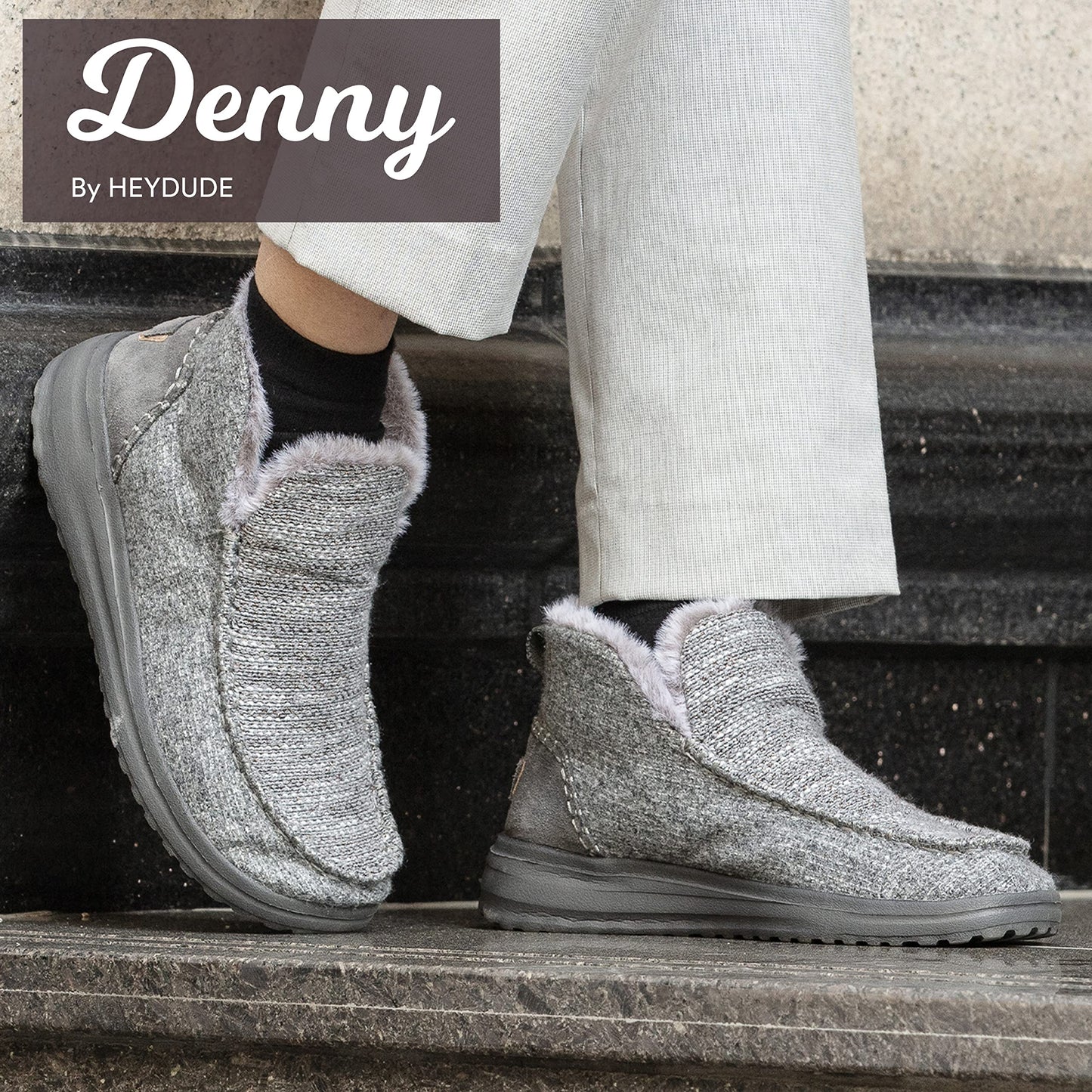 HEYDUDE Women's Denny Sleet Size 8 | Women’s Shoes | Women’s Casual Boots | Comfortable & Light-Weight