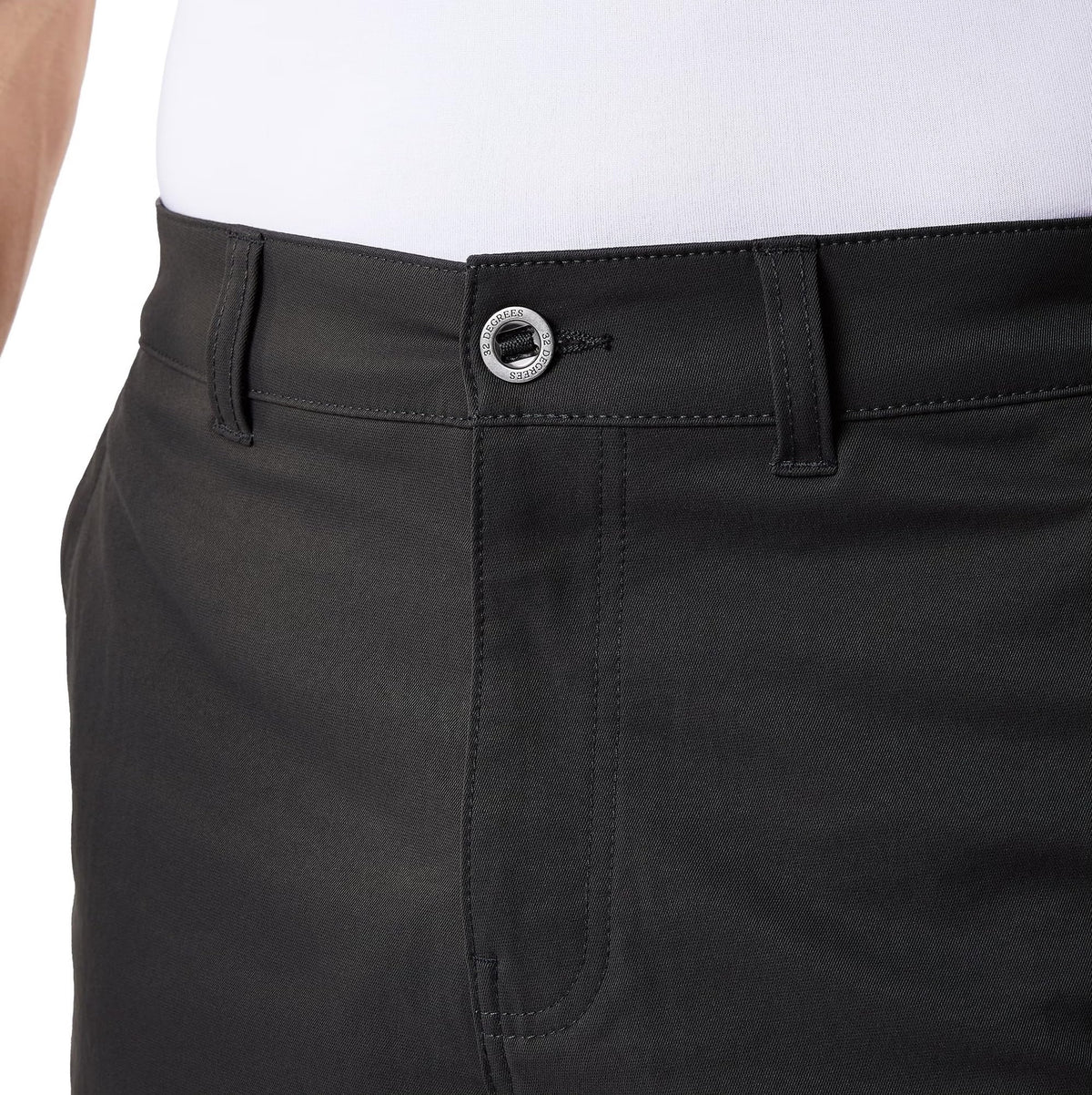 32 Degrees Cool Men's Stretch Canvas Chino Short (US, Waist, 40, Regular, Black, 40)