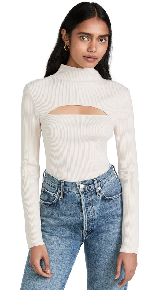 Joe's Jeans Women's Riya Cutout Sweater, Off White, M