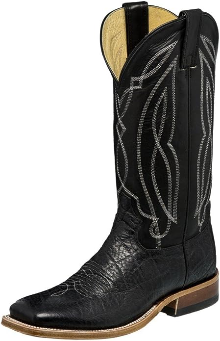 Tony Lama Men's Flat Cow Foot Western Boot Square Toe Black 7 EE US