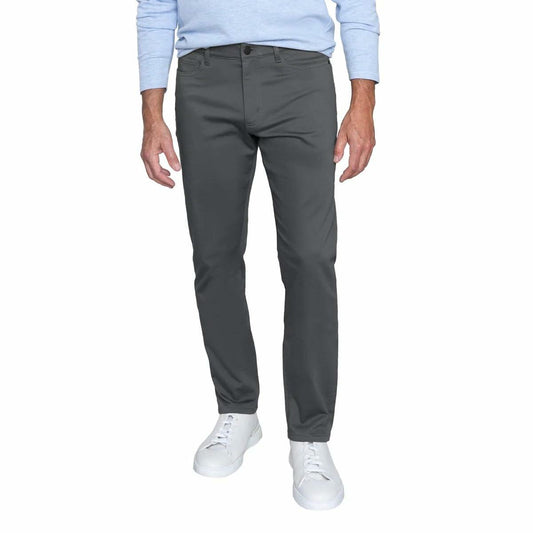 English Laundry Men’s 4 Way Stretch Fabric Straight Fit Midweight Pant (Gray, 40W x 29L)