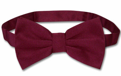 Mens SLIM FIT Dress Vest BowTie Solid Burgundy Color Bow Tie Hanky Set sz XS