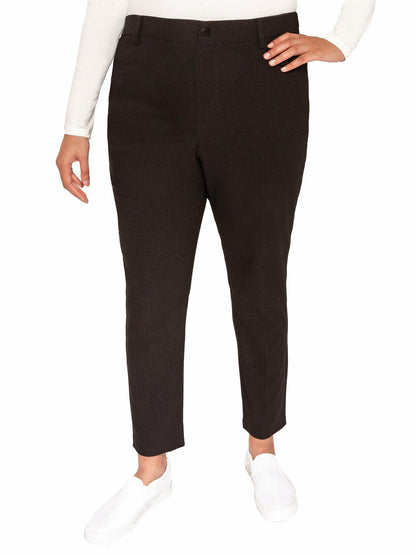 Mario Serrani Women's Pull On Pants, Textured, Black, Large (US, Alpha, Large, Regular, Regular, Black)