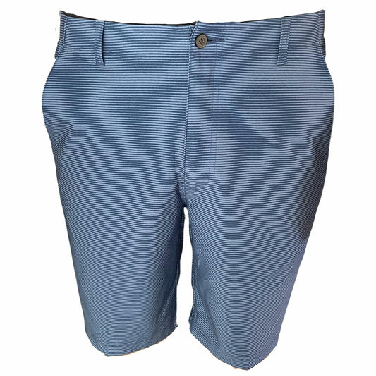 Pebble Beach Men's Golf Dry-Luxe Performance Comfort Waist Shorts, Blue Stripe, Size 32