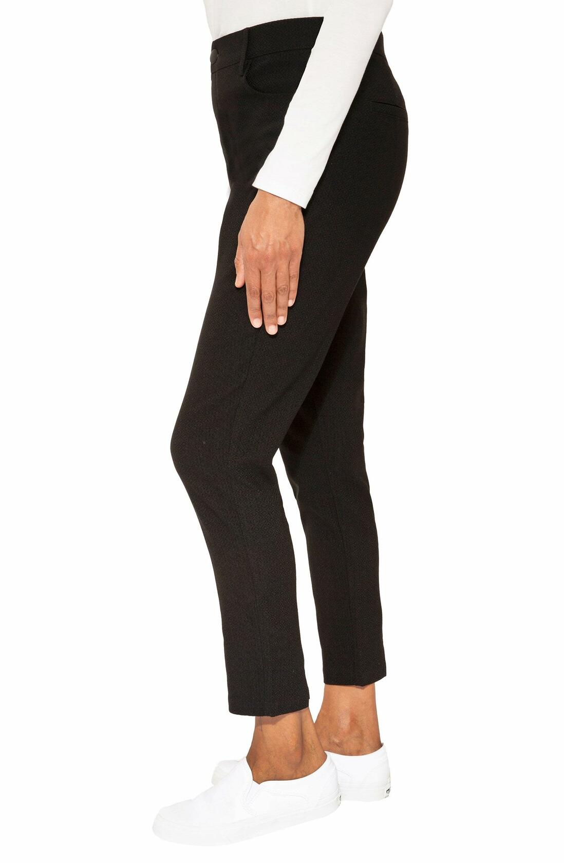 Mario Serrani Women's Pull On Pants, Textured, Black, Large (US, Alpha, Large, Regular, Regular, Black)