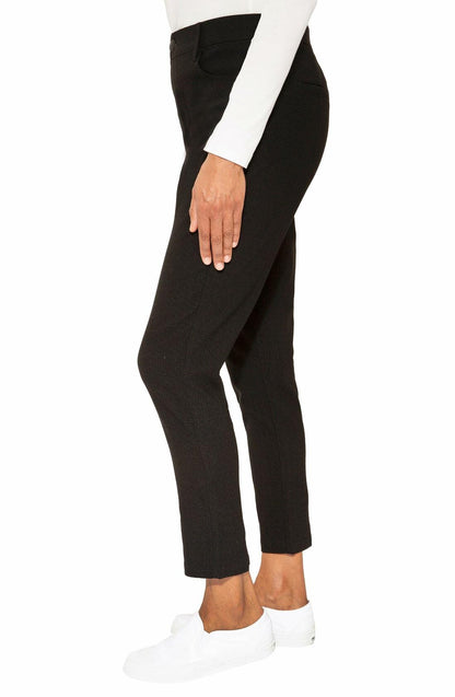 Mario Serrani Women's Pull On Pants, Textured, Black, Large (US, Alpha, Large, Regular, Regular, Black)