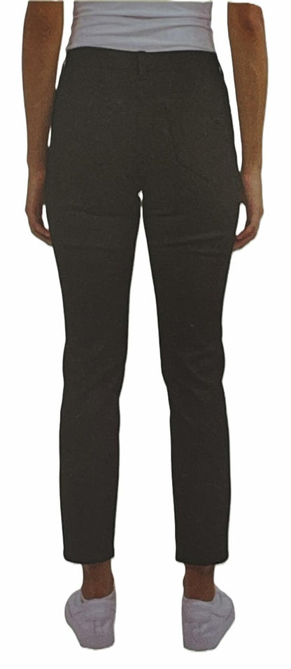 Jachs Girlfriend Women's Straight Leg Ankle Pants, 5-Pocket, Cotton Blend Twill, Stretch (US, Numeric, 8, Regular, Regular, Black)