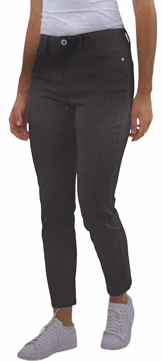 Jachs Girlfriend Women's Straight Leg Ankle Pants, 5-Pocket, Cotton Blend Twill, Stretch (US, Numeric, 12, Regular, Regular, Black)