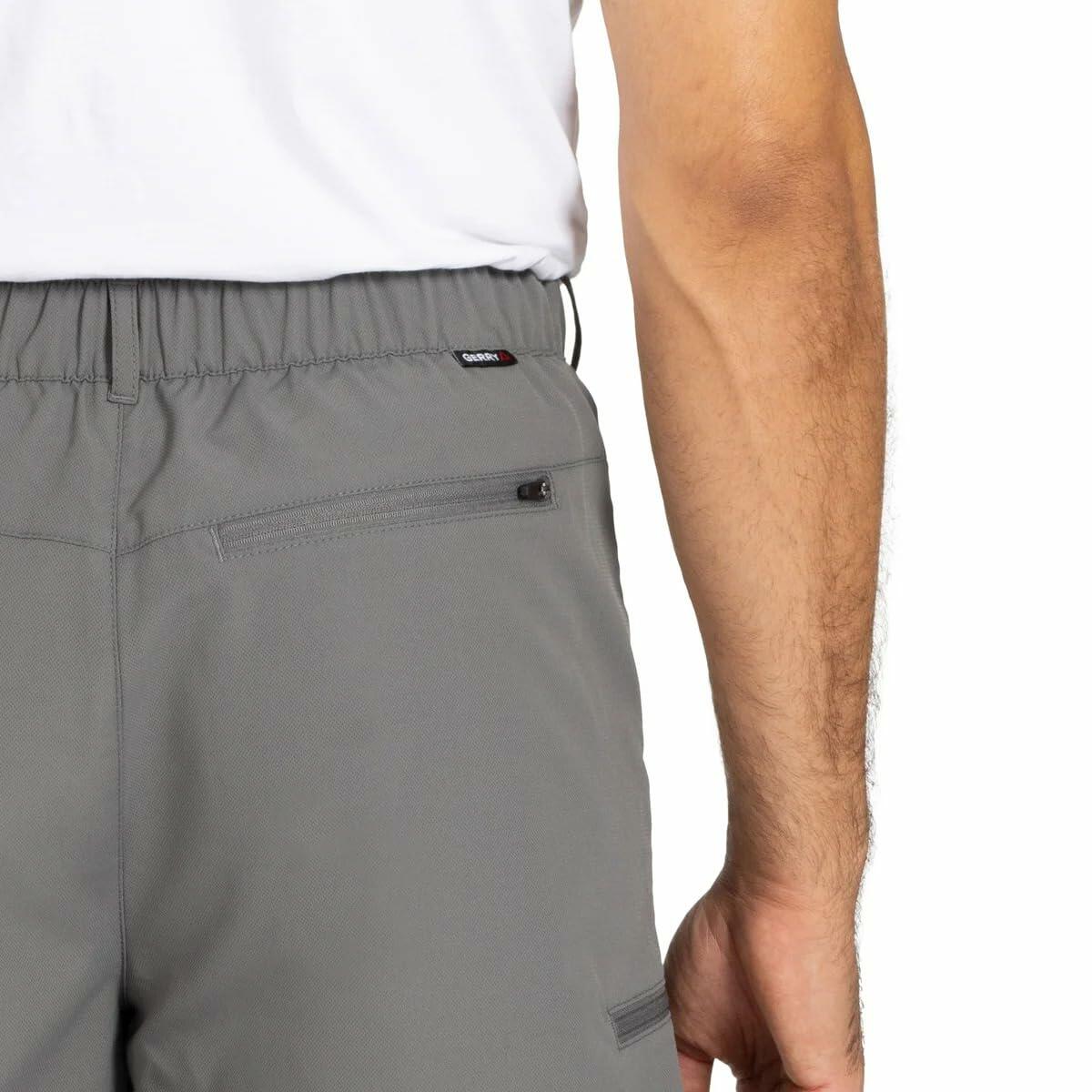 Gerry Men’s Elastic Waistband UPF 30+ Tech Short (Gray, 30)