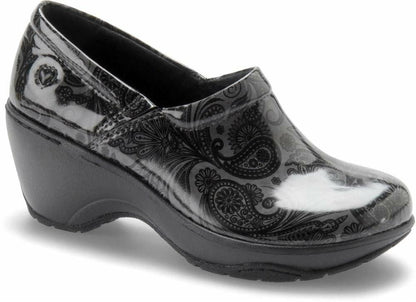 Nurse Mates Bryar-Black/Grey Paisley, 7 C/D (wide) US