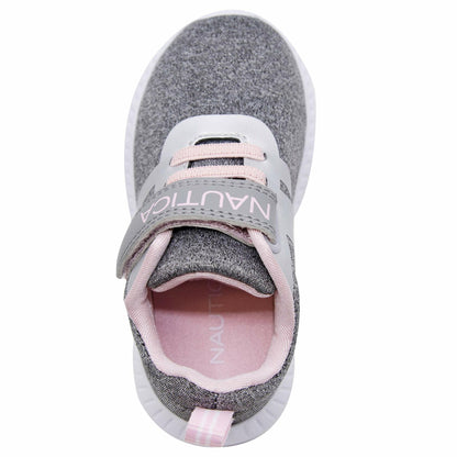 Nautica Kids Girls Fashion Sneaker Athletic Running Shoe with Stap for Toddler and Little Kids-Towhee Girls-Grey Heather-10