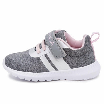 Nautica Kids Girls Fashion Sneaker Athletic Running Shoe with Stap for Toddler and Little Kids-Towhee Girls-Grey Heather-10