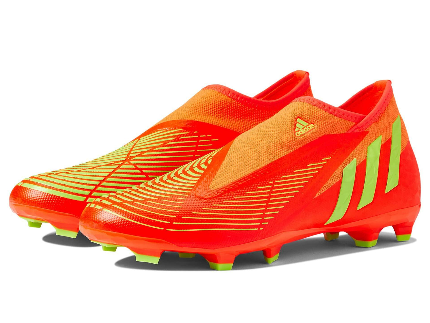 adidas Unisex Edge.3 Predator Firm Ground Soccer Shoe, Solar Red/Solar Green/Black (Laceless), 4 US Men