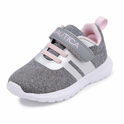 Nautica Kids Girls Fashion Sneaker Athletic Running Shoe with Stap for Toddler and Little Kids-Towhee Girls-Grey Heather-10