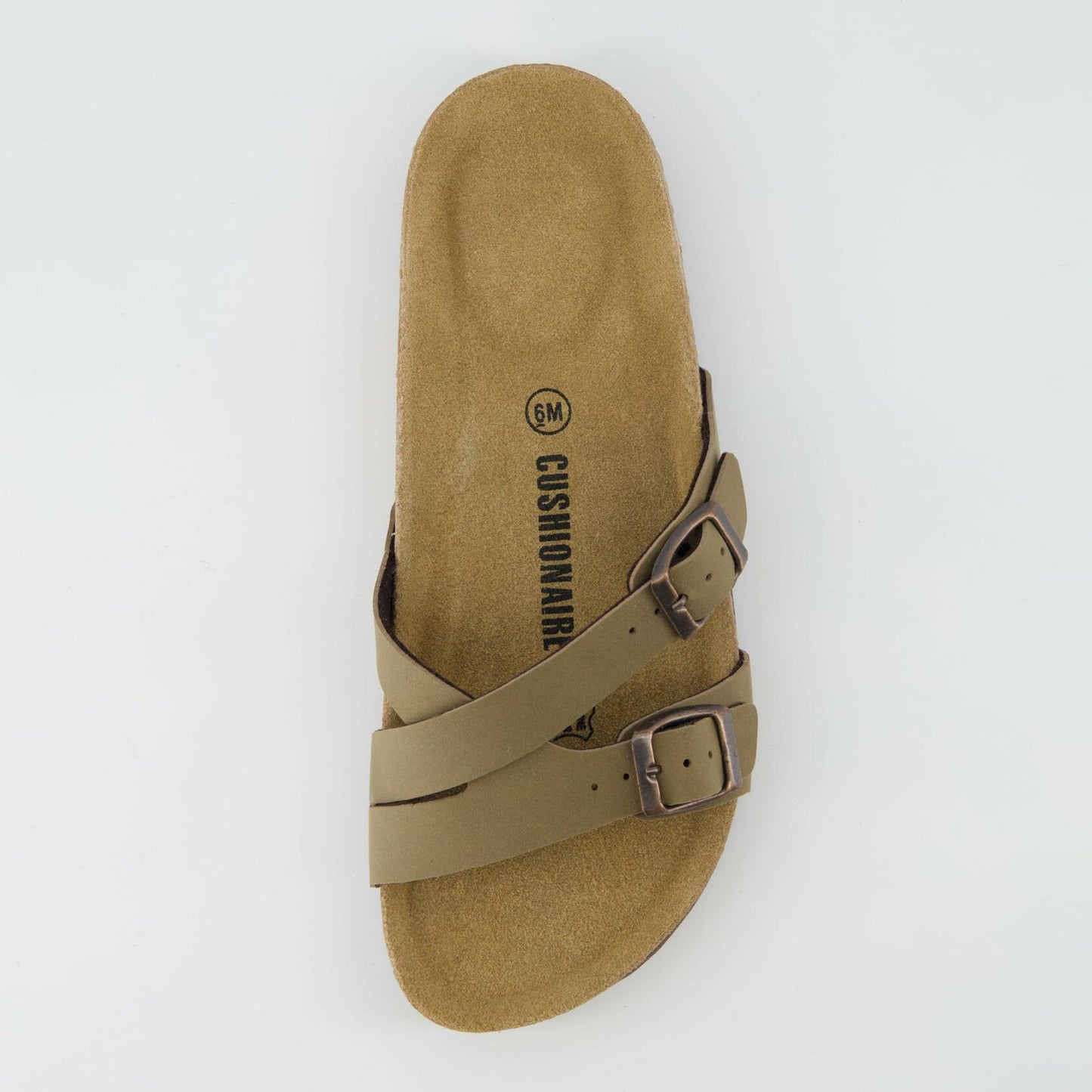 CUSHIONAIRE Women's Liza Cork Footbed Sandal With +Comfort Brown, 5
