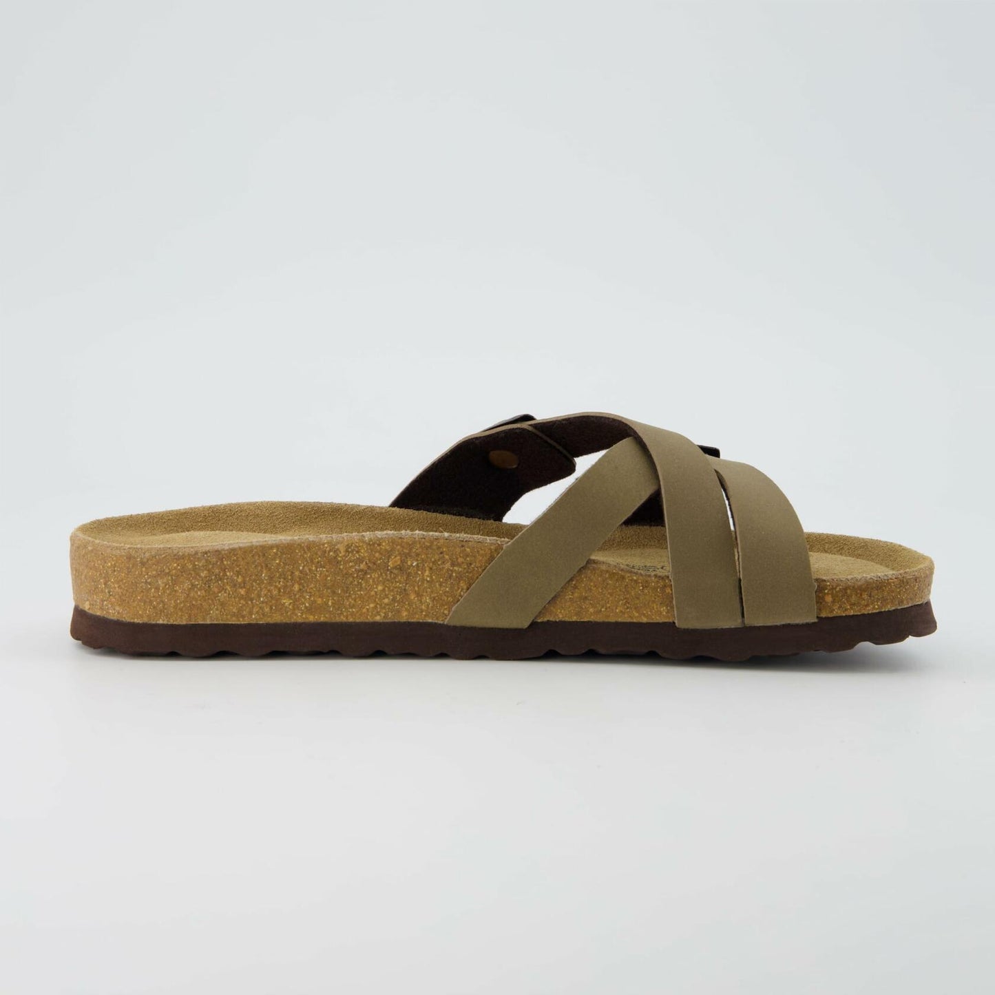 CUSHIONAIRE Women's Liza Cork Footbed Sandal With +Comfort Brown, 5