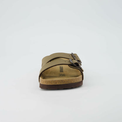 CUSHIONAIRE Women's Liza Cork Footbed Sandal With +Comfort Brown, 5