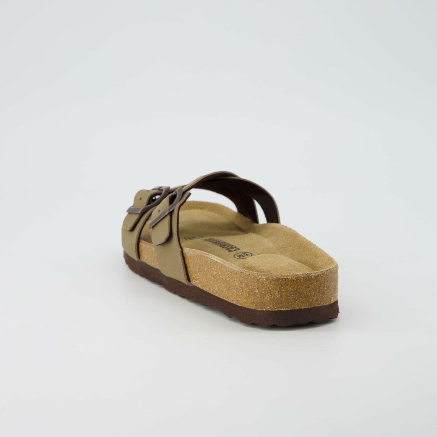 CUSHIONAIRE Women's Liza Cork Footbed Sandal With +Comfort Brown, 5